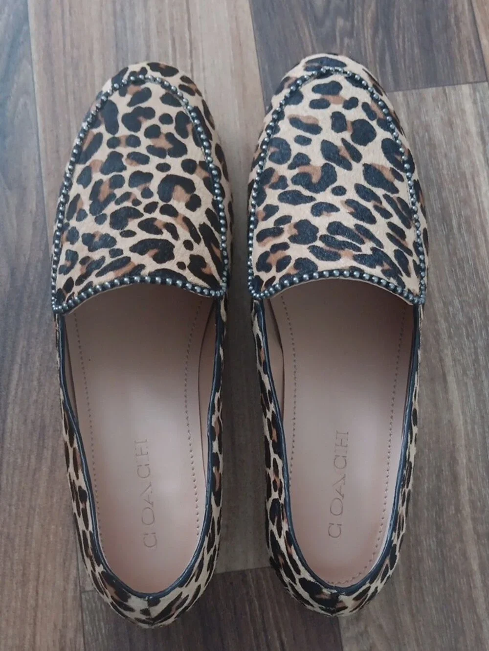 Coach Harper Bead Calf Hair Leopard Loafer